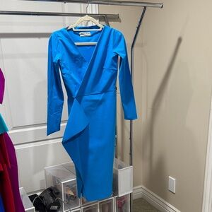 Chiara Boni Asymmetrical Blue Dress